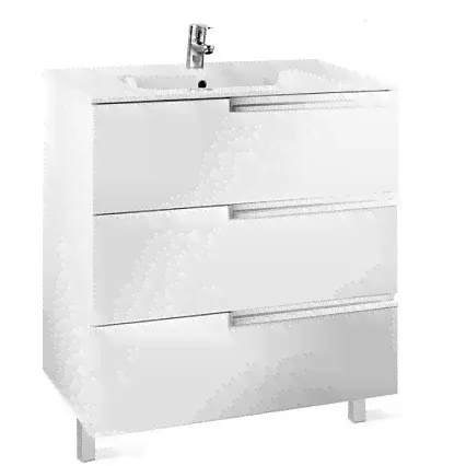 Тумба с раковиной Roca Victoria Nord Ice Edition 60 см 3 ящика, белый