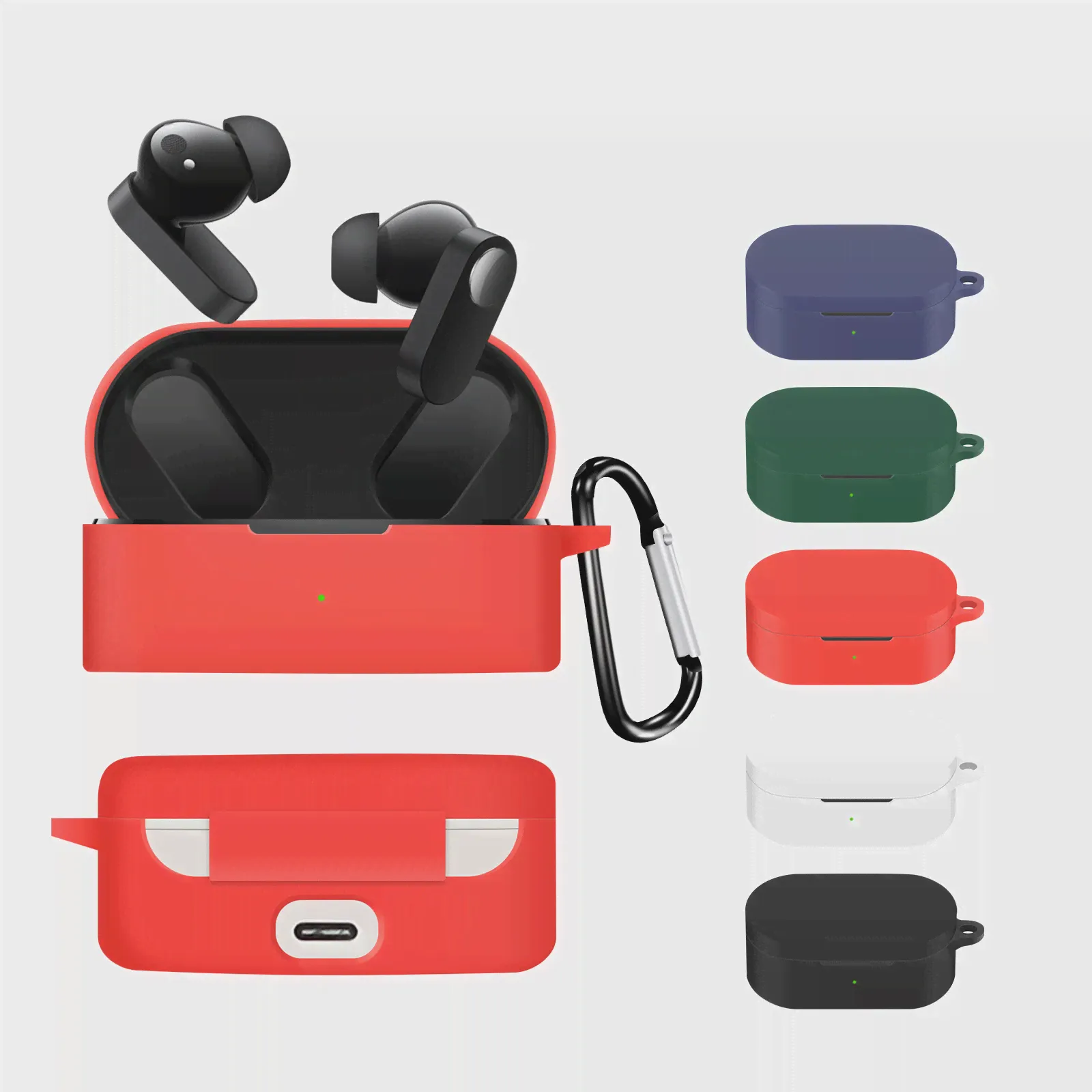 1 шт. Подходит для OnePlus Buds, чехол для наушников, противоударный чехол для oneplus Nord buds, защитный рукав, пылезащитный чехол с крючком-0